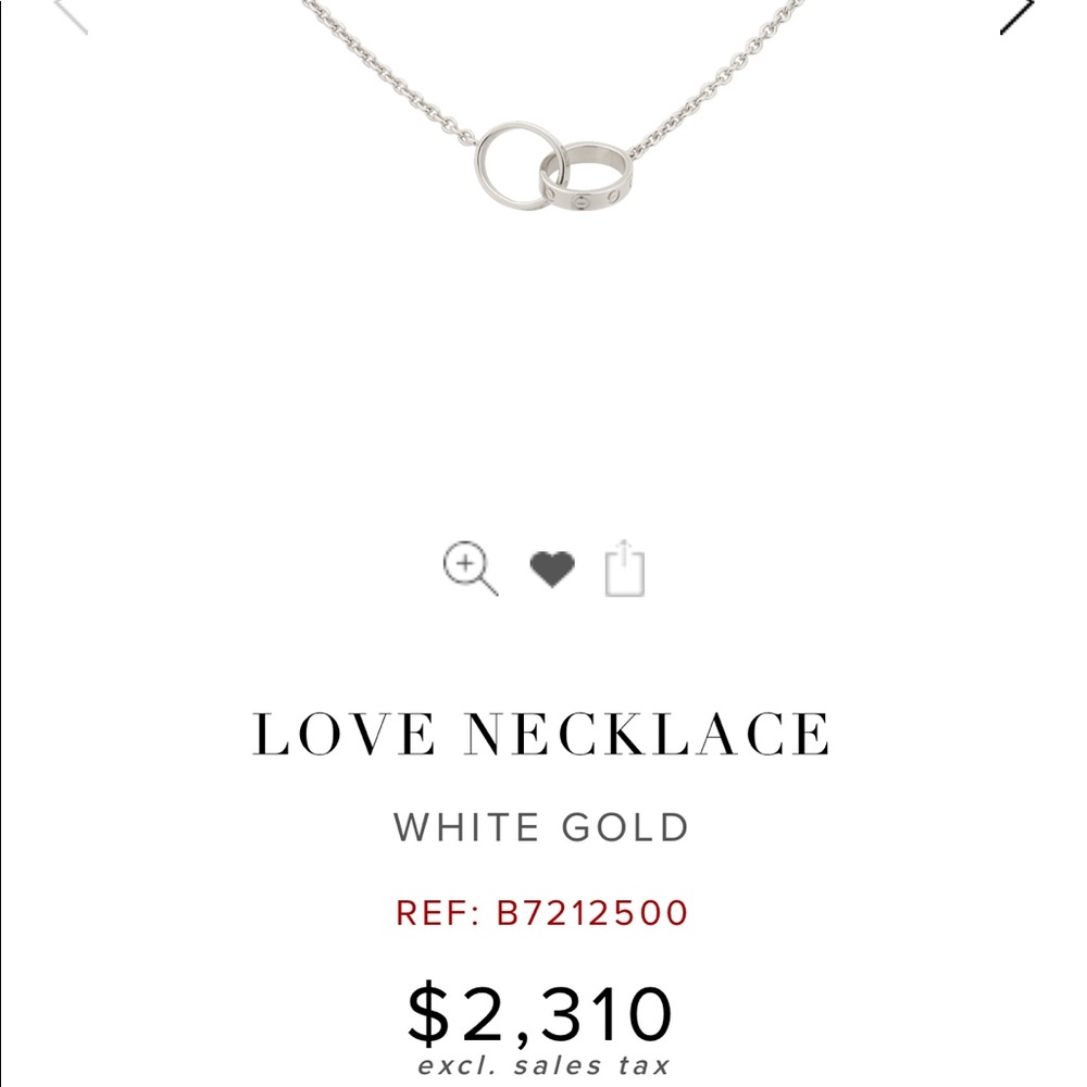 Cartier Love White Gold 18k 750 Necklace Serial # - Picture 3 of 8
